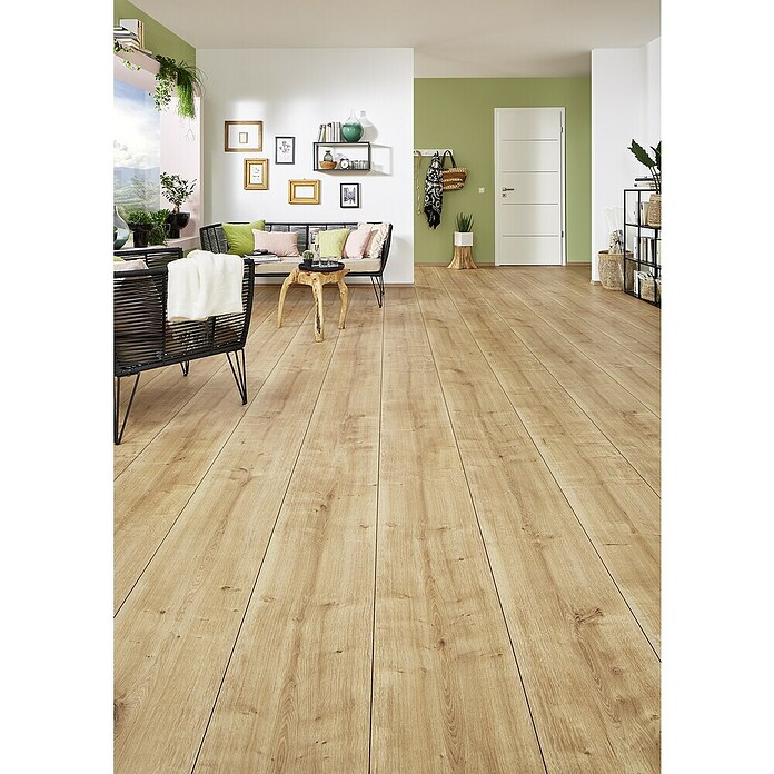 LOGOCLIC Vinto Laminat Wide Eiche Palazzo (Eiche Palazzo, Landhausdiele, 1 288 x 330 x 8 mm) | BAUHAUS