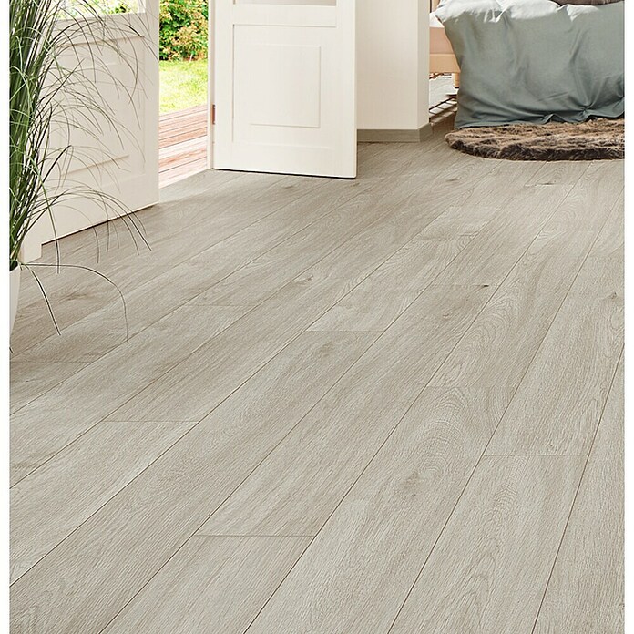 LOGOCLIC Aquaprotect Laminat Nature Oak (Beige, Landhausdiele, 1 288 x 195 x 8 mm) | BAUHAUS
