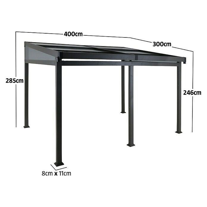 Sunfun Pavillon (L x B: 400 x 300 cm, Anthrazit)