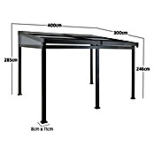 Sunfun Pavillon (L x B: 400 x 300 cm, Anthrazit)
