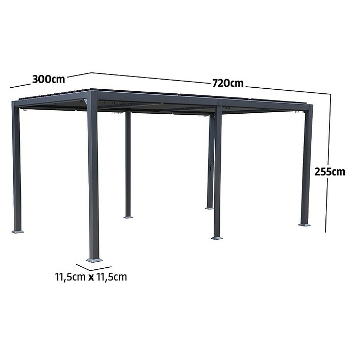 Sunfun Cannes Pergola (B x T: 720 x 300 cm, Farbe Gestell: Anthrazit, Aluminium) | BAUHAUS