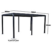 Sunfun Cannes Pergola (B x T: 720 x 300 cm, Farbe Gestell: Anthrazit, Aluminium) | BAUHAUS