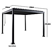 Sunfun Milos Lamellenpavillon (B x T: 294 x 294 cm, Farbe Gestell: Night-Grey, Aluminium) | BAUHAUS