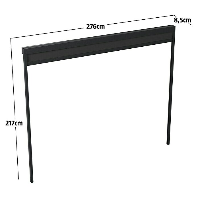 Sunfun Milos Seitenwand (B x H: 276 x 217 cm, Night-Grey, Tiefe: 8,5 cm) | BAUHAUS