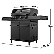 Kingstone KMS Gasgrill Cliff 4500 Beast Black Edition (Grillfläche (B x T): 72 x 45 cm, 14 kW, Anzahl Brenner: 4 Stk.) | BAUHAUS