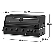 Kingstone KMS Gasgrill Cliff 6005 Beast Built In (Grillfläche (B x T): 90,5 x 45 cm, 21 kW, Anzahl Brenner: 6 Stk.) | BAUHAUS