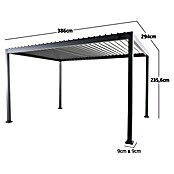 Sunfun Milos Lamellenpavillon (B x T: 386 x 294 cm, Farbe Gestell: Night-Grey, Aluminium) | BAUHAUS