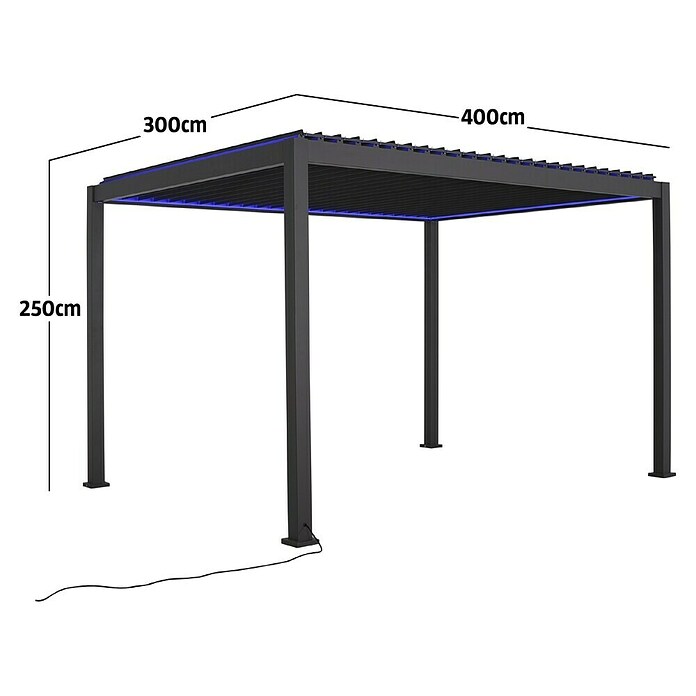 Sunfun Pergola Korfu (B x T: 400 x 300 cm, Farbe Gestell: Anthrazit, Aluminium) | BAUHAUS