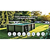Gre Avantgarde Piscina de WPC Nova (L x An x Al: 315 x 315 x 96 cm, Gris oscuro/Azul, 7.600 l) | BAUHAUS