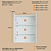 Trendteam Skin Spiegelschrank (B x H: 60 x 67 cm, Ohne Beleuchtung, Holz, Weiß) | BAUHAUS
