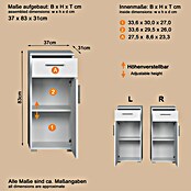 Trendteam Wons Unterschrank (37 x 31 x 83 cm, Weiß) | BAUHAUS