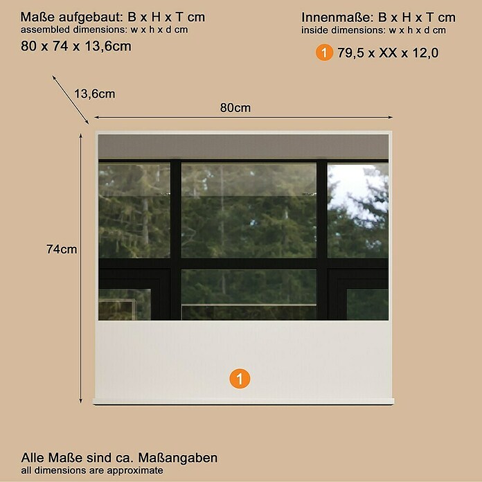 Trendteam Sao Paulo Ablagespiegel (80 x 14 x 74 cm, Kaschmir) | BAUHAUS
