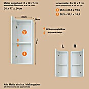 Trendteam Skin Hängeschrank (30 x 23 x 77 cm, Weiß) | BAUHAUS