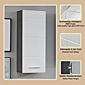 Trendteam Line Hängeschrank (30 x 24 x 77 cm, Sardegna Silber/Weiß) | BAUHAUS