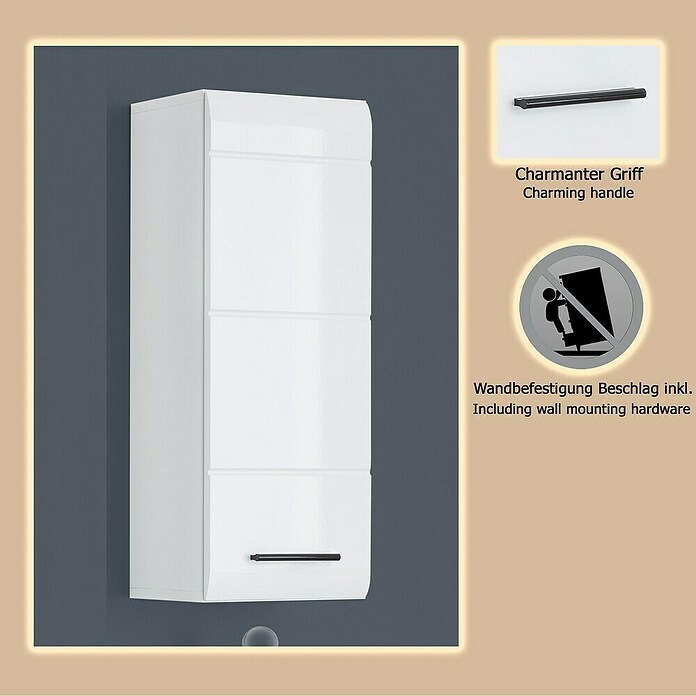 Trendteam Skin Hängeschrank (30 x 23 x 77 cm, Weiß) | BAUHAUS