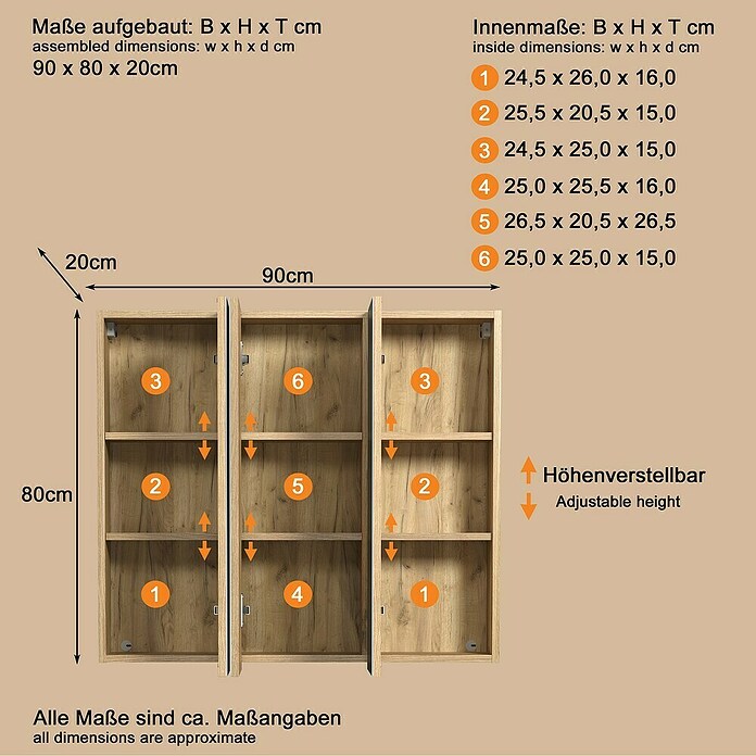 Trendteam Niklas Spiegelschrank (B x H: 90 x 80 cm, Evoke Eiche) | BAUHAUS