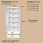 Trendteam Vitrine Baxxter (B x T x H: 81 x 41 x 196 cm, Weiß) | BAUHAUS