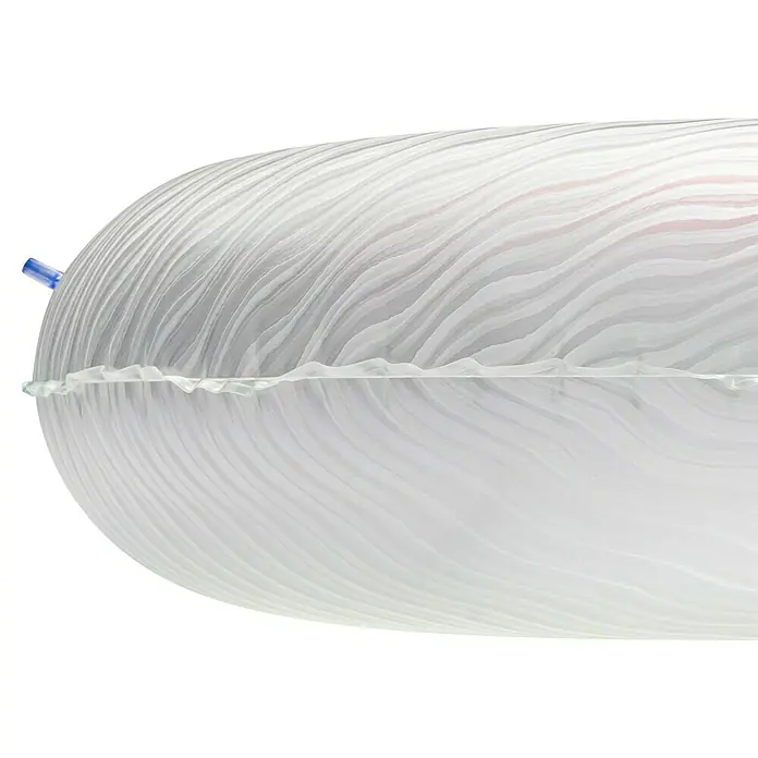Funsicle Schwimmring - Durchmesser: 102 cm, Silber - Transparenter, aufblasbarer medizinischer Ballon mit blauem Inflationsschlauch.