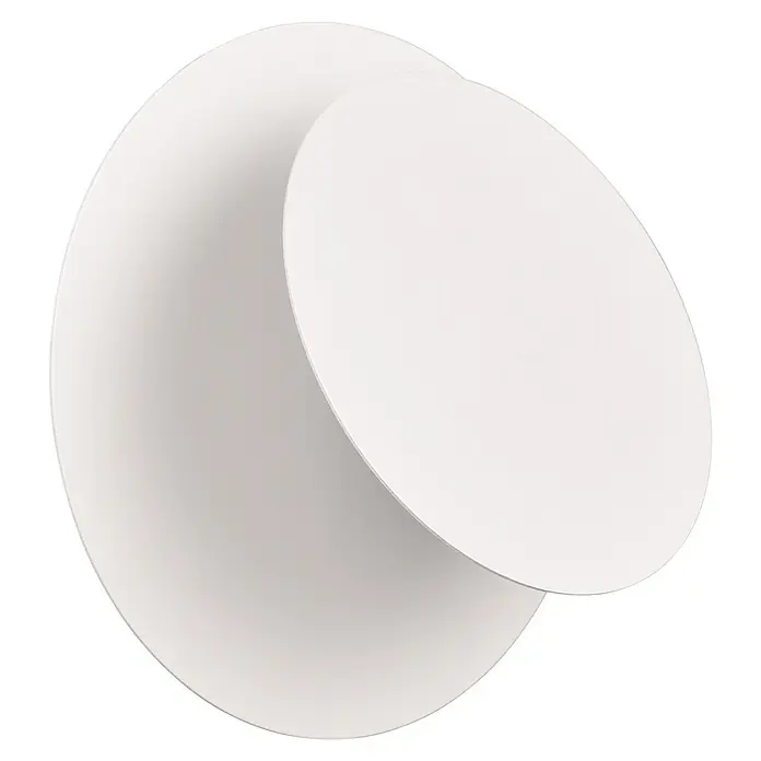 Trio Leuchten LED-Wandleuchte rund Mio - 6 W, Ø x H: 18 x 7,2 cm, Weiß, Warmweiß - Zwei weiße kreisförmige Scheiben, übereinanderliegend, eine leicht versetzt.