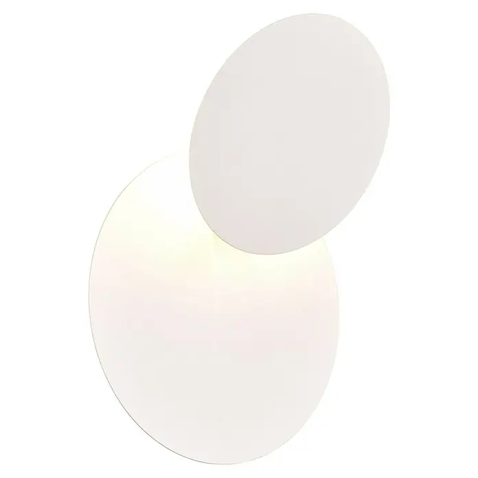 Trio Leuchten LED-Wandleuchte rund Mio - 6 W, Ø x H: 18 x 7,2 cm, Weiß, Warmweiß - Weiße runde LED-Wandleuchte mit überlappenden Scheiben, die warmes Licht abstrahlt.