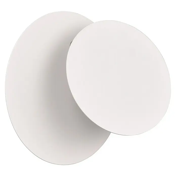 Trio Leuchten LED-Wandleuchte rund Mio - 6 W, Ø x H: 18 x 7,2 cm, Weiß, Warmweiß - Zwei überlappende runde weiße Platten.