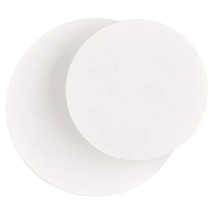 Trio Leuchten LED-Wandleuchte rund Mio - 6 W, Ø x H: 18 x 7,2 cm, Weiß, Warmweiß - Zwei überlappende mattweiße Kreise, die einen geschichteten Effekt erzeugen.