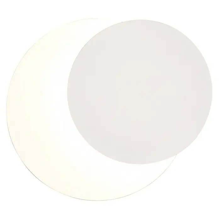 Trio Leuchten LED-Wandleuchte rund Mio - 6 W, Ø x H: 18 x 7,2 cm, Weiß, Warmweiß - Leuchtende, warmweiße Halbmondform.
