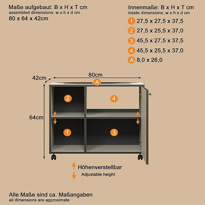 Trendteam Niklas Waschtischunterschrank (B x T x H: 80 x 42 x 64 cm, Kashmir, Strukturiert) | BAUHAUS
