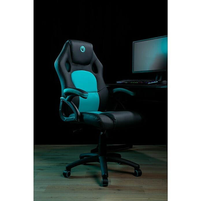 Nacon Silla de oficina CH-310 (Para Gamers, Negro/Azul, Reposabrazos) | BAUHAUS