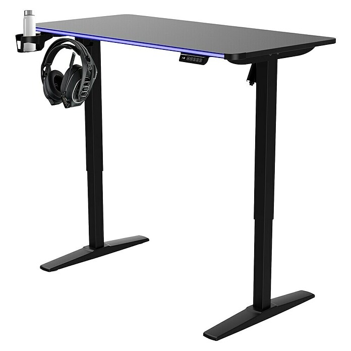 Nacon Mesa de escritorio PCGD-ELEC (L x An x Al: 60 x 120 x 118 cm, Iluminación LED, Altura regulable) | BAUHAUS