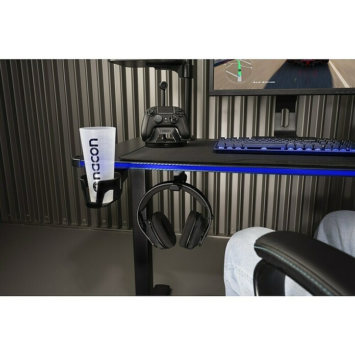 Nacon Mesa de escritorio PCGD-ELEC (L x An x Al: 60 x 120 x 118 cm, Iluminación LED, Altura regulable) | BAUHAUS