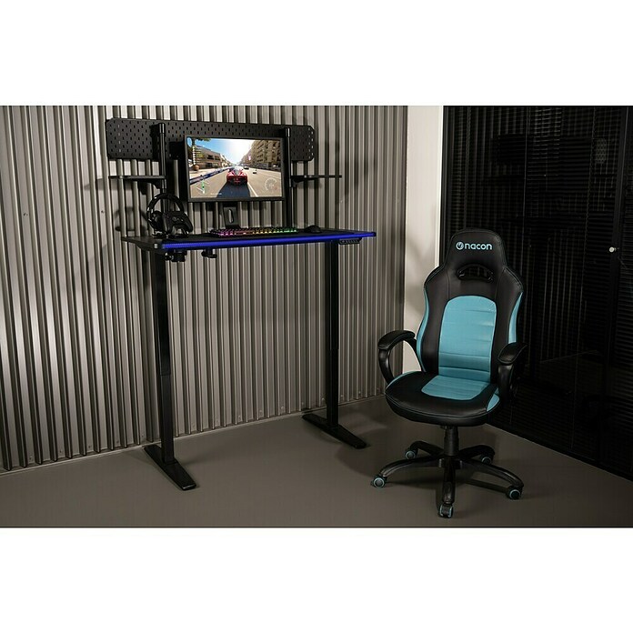 Nacon Mesa de escritorio PCGD-ELEC (L x An x Al: 60 x 120 x 118 cm, Iluminación LED, Altura regulable) | BAUHAUS