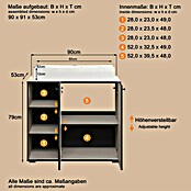 Trendteam Niklas Badmöbel-Set (90 cm, Kashmir, Strukturiert, Breite Waschbecken: 80 cm) | BAUHAUS