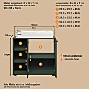 Trendteam Niklas Badmöbel-Set (90 cm, Grün, Strukturiert, Breite Waschbecken: 80 cm) | BAUHAUS