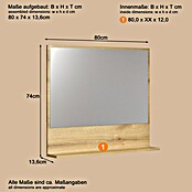 Trendteam Niklas Ablagespiegel (80 x 14 x 74 cm, Evoke Eiche) | BAUHAUS