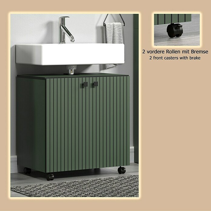 Trendteam Niklas Waschtischunterschrank (B x T x H: 60 x 42 x 64 cm, Grün, Strukturiert) | BAUHAUS