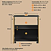 Trendteam Niklas Waschtischunterschrank (B x T x H: 60 x 42 x 64 cm, Evoke Eiche/Anthrazit, Strukturiert) | BAUHAUS