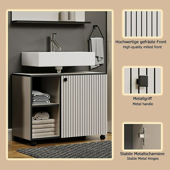 Trendteam Niklas Waschtischunterschrank (B x T x H: 80 x 42 x 64 cm, Kashmir, Strukturiert) | BAUHAUS