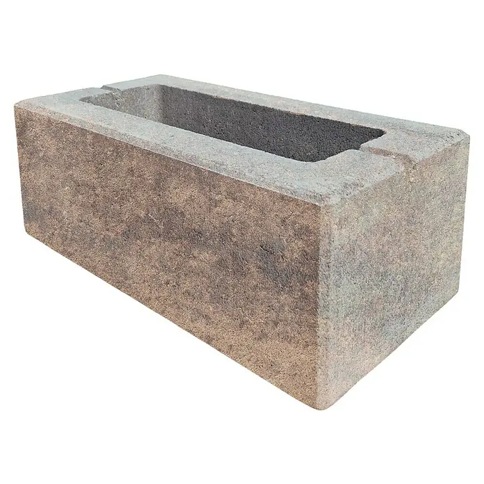 Diephaus Mauerstein Lima - 40 x 20 x 20 cm, Muschelkalk, Beton - Hohler Betonstein in einer strukturierten bräunlich-grauen Ausführung.