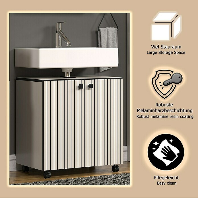 Trendteam Niklas Waschtischunterschrank (B x T x H: 60 x 42 x 64 cm, Kashmir, Strukturiert) | BAUHAUS