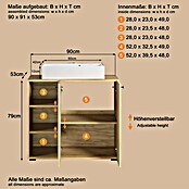 Trendteam Niklas Badmöbel-Set (90 cm, Evoke Eiche, Breite Waschbecken: 60 cm) | BAUHAUS