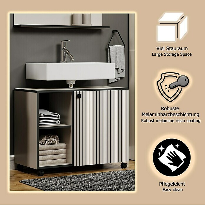 Trendteam Niklas Waschtischunterschrank (B x T x H: 80 x 42 x 64 cm, Kashmir, Strukturiert) | BAUHAUS