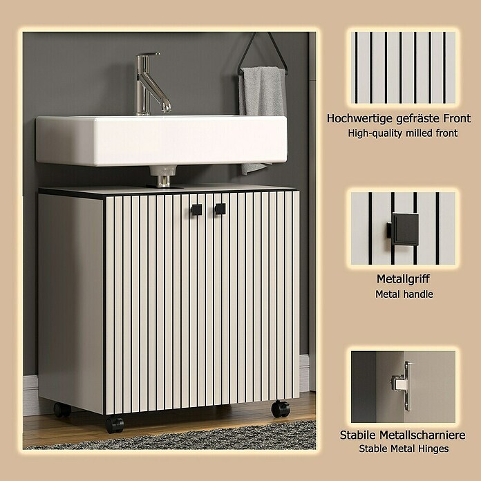 Trendteam Niklas Waschtischunterschrank (B x T x H: 60 x 42 x 64 cm, Kashmir, Strukturiert) | BAUHAUS