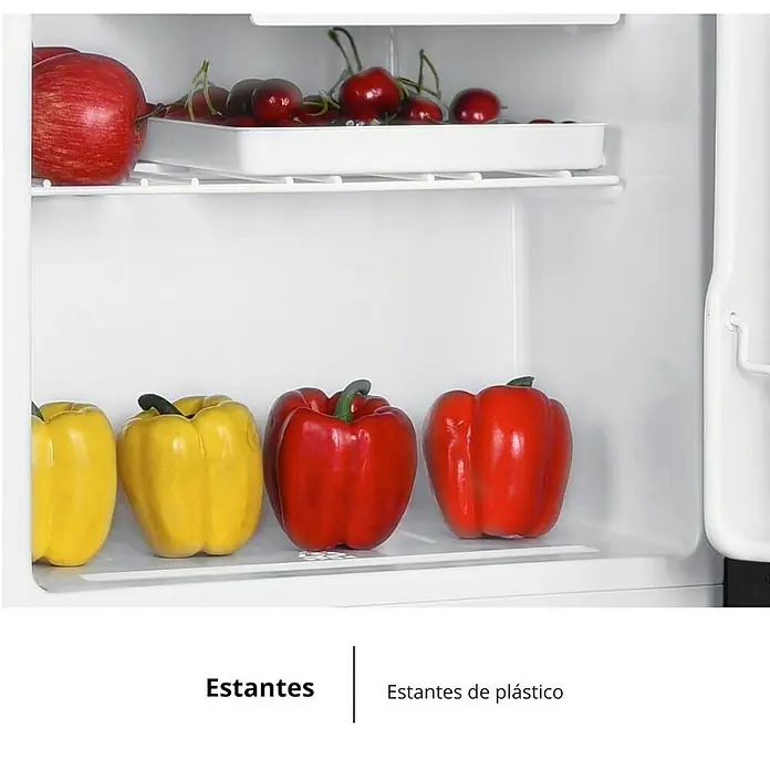 Corberó Frigorífico CFHMB41N - 47,5 x 44 x 51,5 cm, Negro - Estantes de plástico blancos para refrigerador.