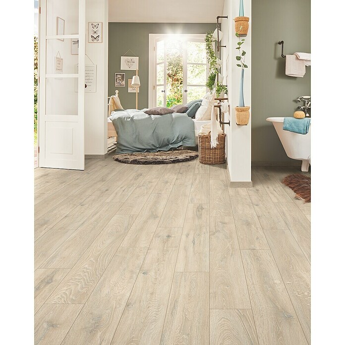 LOGOCLIC Aquaprotect Smart Silent Laminat Christal Oak (Christal Oak, Landhausdiele, 1 288 x 195 x 7 mm) | BAUHAUS