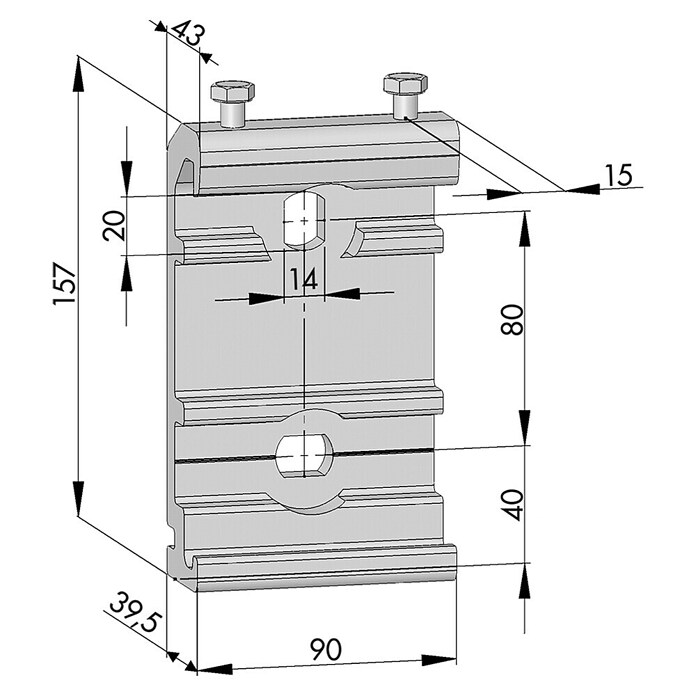 Spettmann Wandhalter (90 x 43 x 157 mm, Passend für: Spettmann Kassettenmarkisen) | BAUHAUS