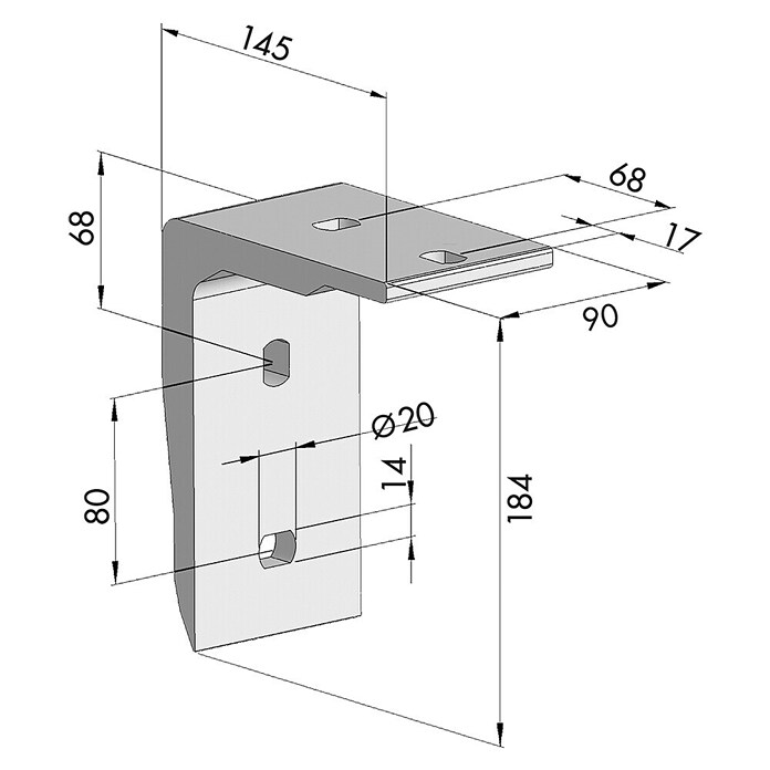Spettmann Deckenadapter (145 x 80 x 184 mm, Passend für: Spettmann offene Gelenkarm-, Halbkassetten- und Vollkassettenmarkisen) | BAUHAUS