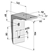 Spettmann Deckenadapter (145 x 80 x 184 mm, Passend für: Spettmann offene Gelenkarm-, Halbkassetten- und Vollkassettenmarkisen) | BAUHAUS