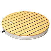 myPool Bodendusche (Ø x H: 72 x 11 cm, Verbundwerkstoff, Weiss/Holzoptik) | BAUHAUS