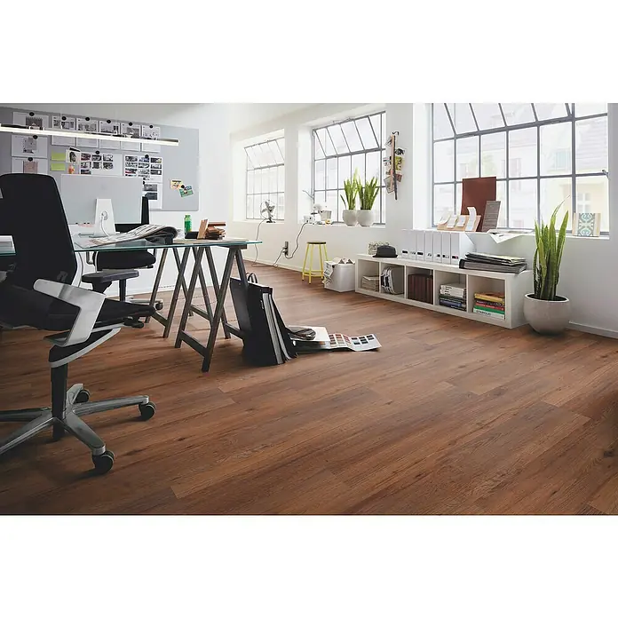 b!design Vinylboden SPC - Eiche Avignon, Landhausdiele, 1.220 x 182 x 4,3 mm - Brauner Holzdielenboden.